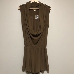 Double Zero Cowl Neck Short Jumpsuit/Romper